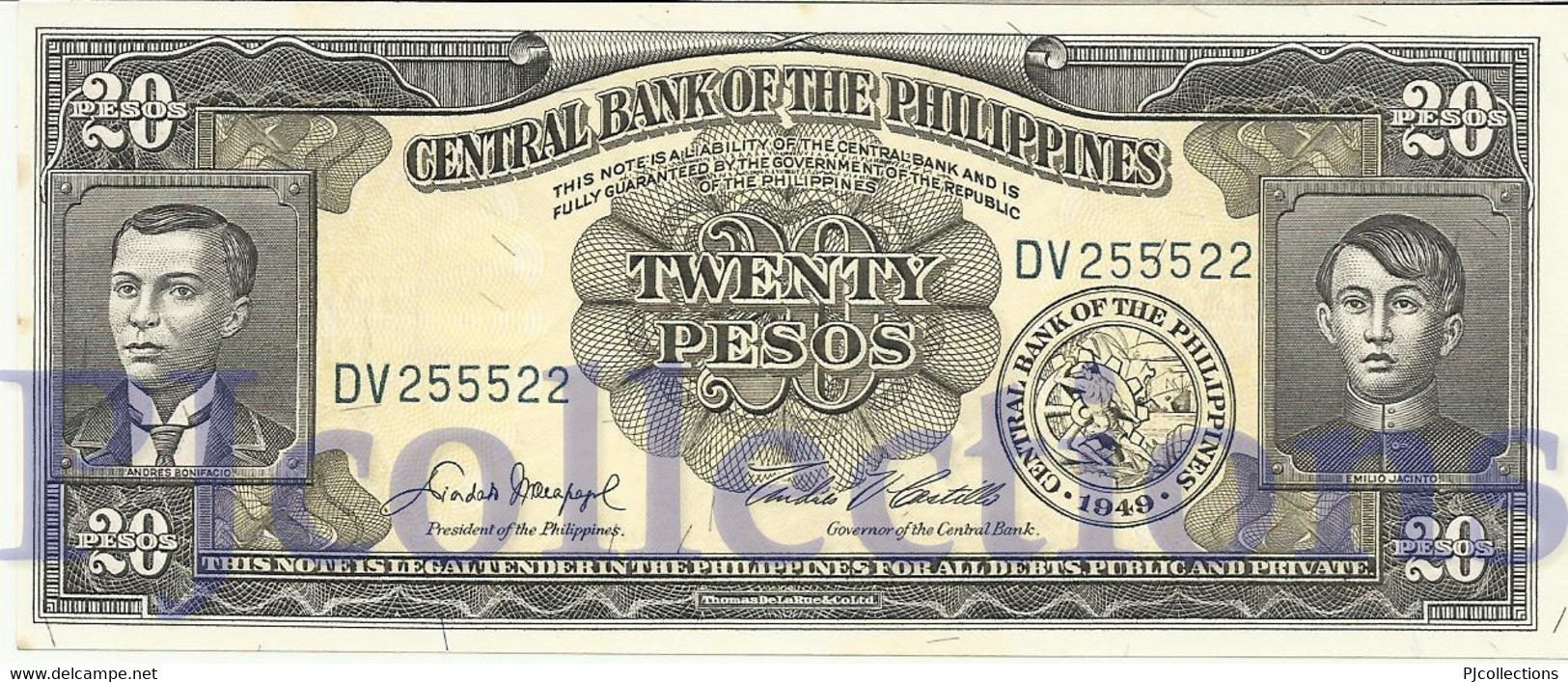 PHILIPPINES 20 PESOS 1949 PICK 137d UNC - Philippines