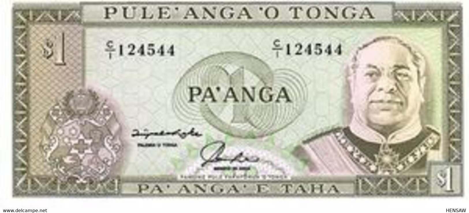 TONGA 1 PA'ANGA 1992 P 25 UNC SC NUEVO - Tonga