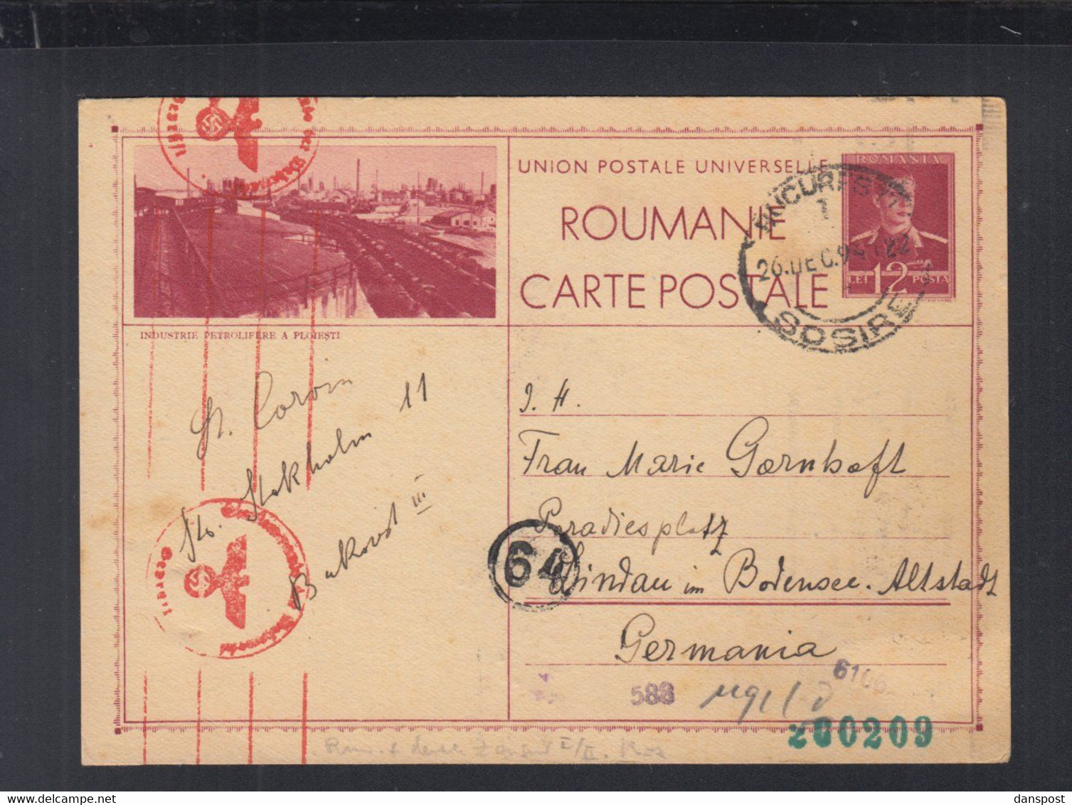 Rumänien Romania Bild-PK 1941 Bucuresti Nach Deutschland - 2de Wereldoorlog (Brieven)