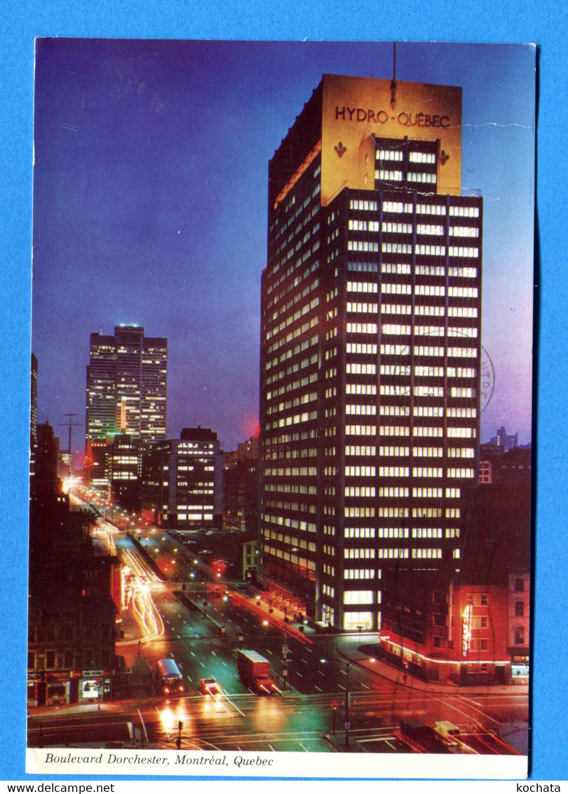 TW100, Montréal, Boulvard Dorchester, Hydro - Québec, Pli, GF, Circulée 1971 - Montreal