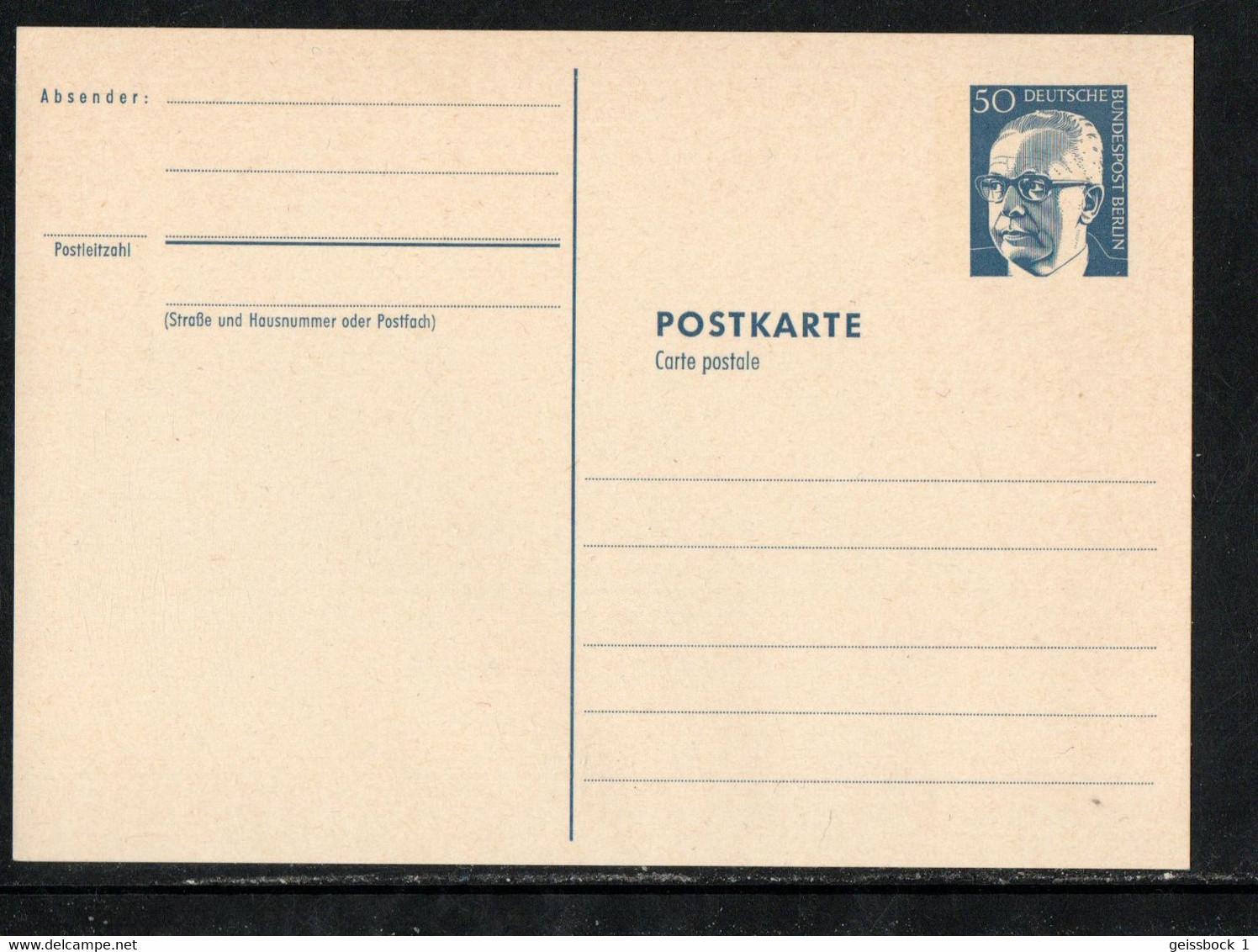 Berlin 1971:  P 85 A:  Postkarte      (B001) - Postcards - Mint