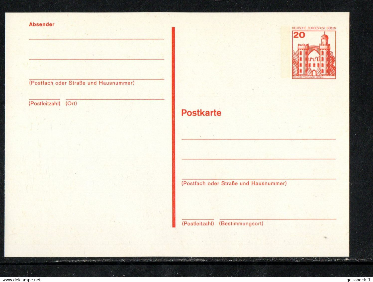 Berlin 1977:  P 103:  Postkarte      (B008) - Postcards - Mint