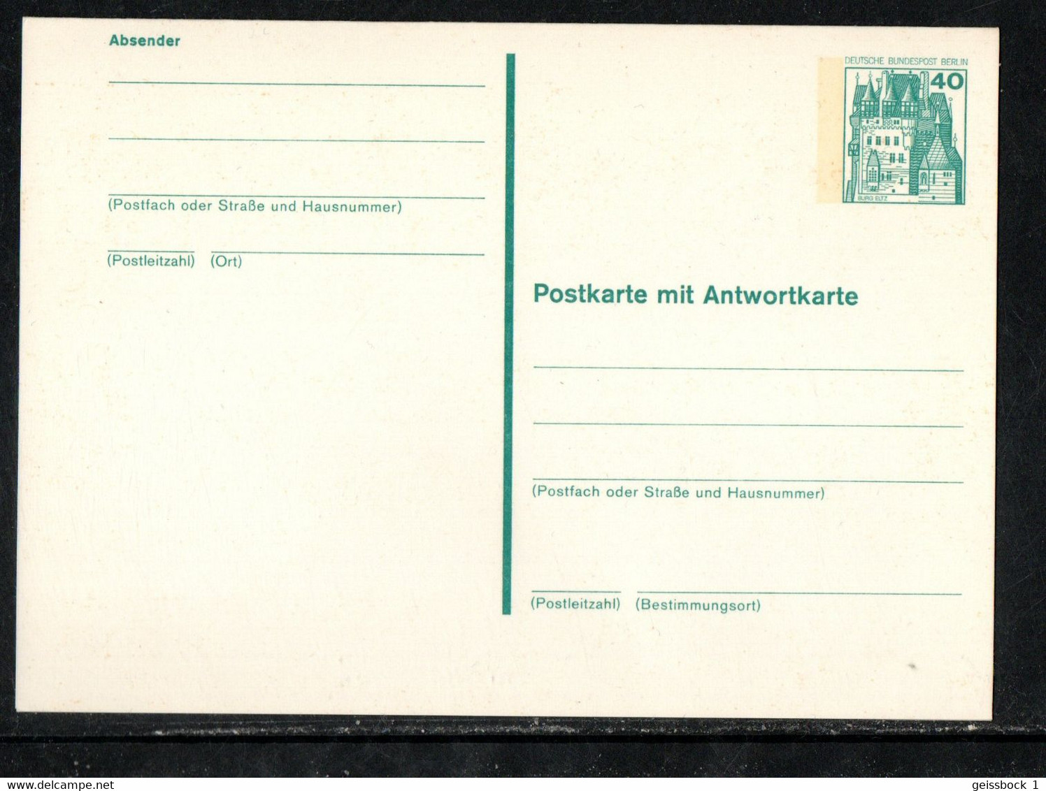 Berlin 1977:  P 107:  Postkarte      (B008) - Postcards - Mint