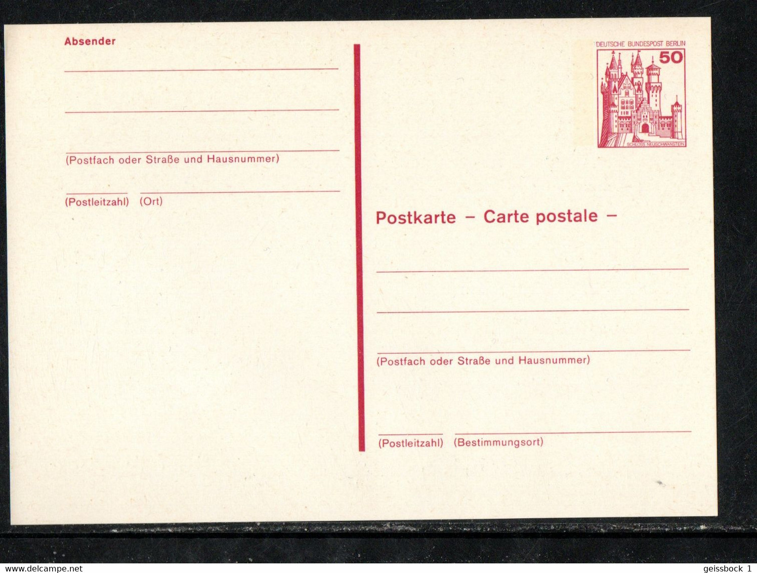 Berlin 1980:  P 116:  Postkarte      (B008) - Postcards - Mint
