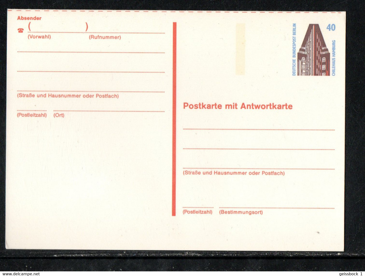 Berlin 1989:  P 132:  Postkarte      (B008) - Postkarten - Ungebraucht
