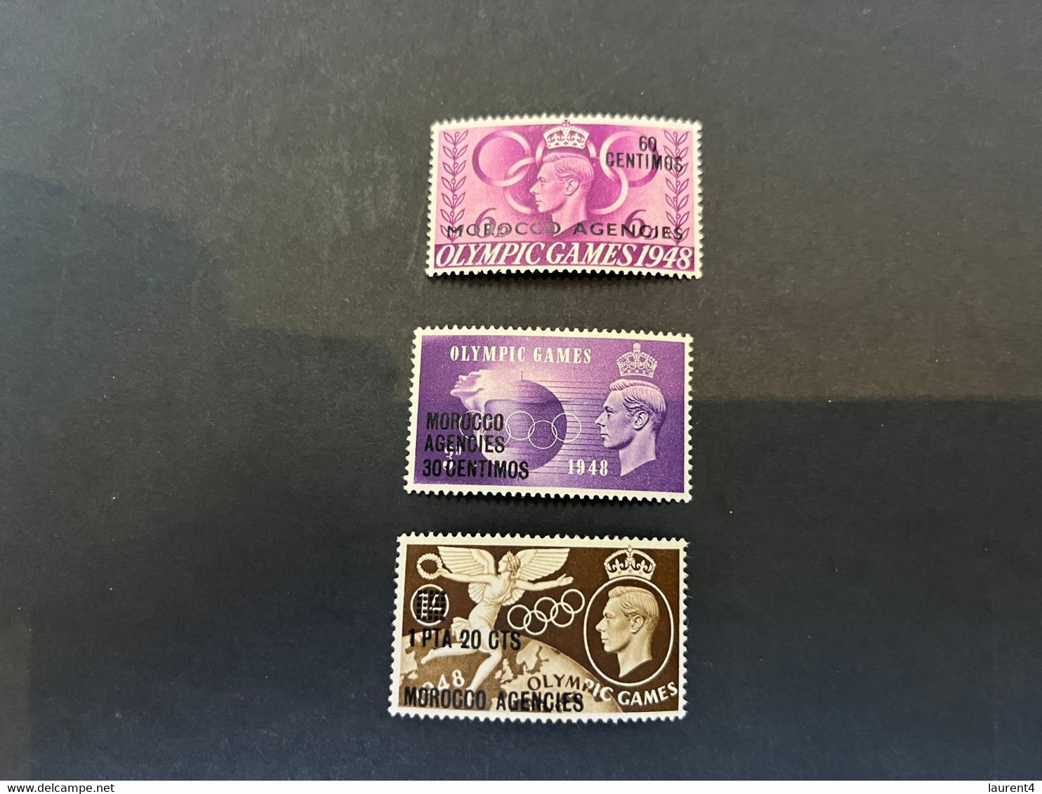 (8-12-2022) 3 Mint British Morocco Agencies Stamps (London Olympic 1948) - Estate 1948: Londra