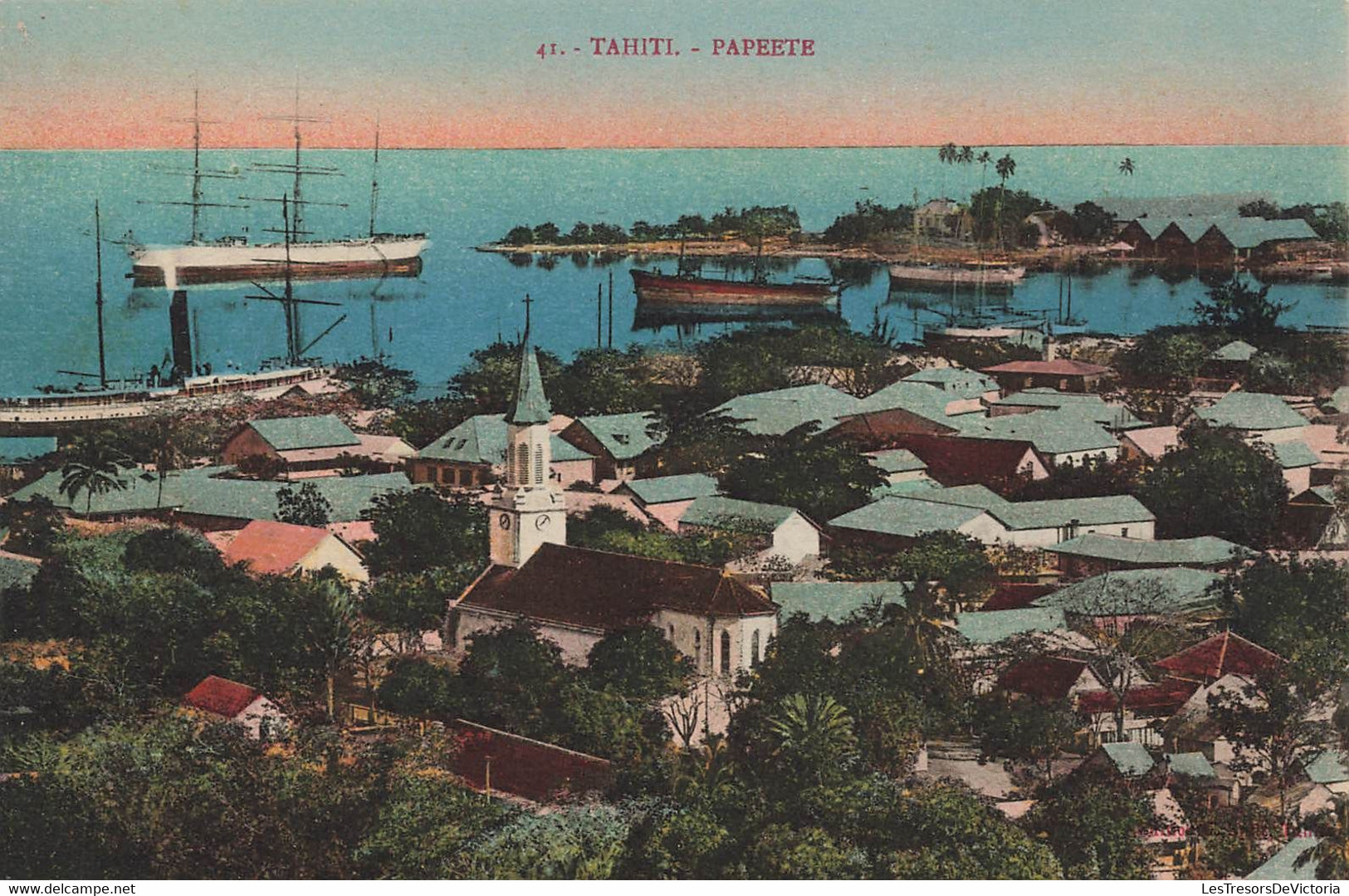 CPA TAHITI - Papeete - Panorama - Colorisé - - Tahiti