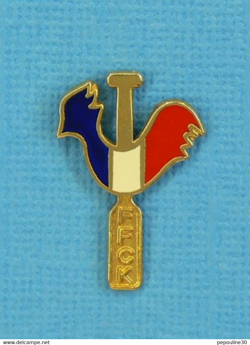 1 PIN'S // ** FFCK / COQ TRICOLORE / FÉDÉRATION FRANÇAISE DE CANOÉ-KAYAK ** - Canoë