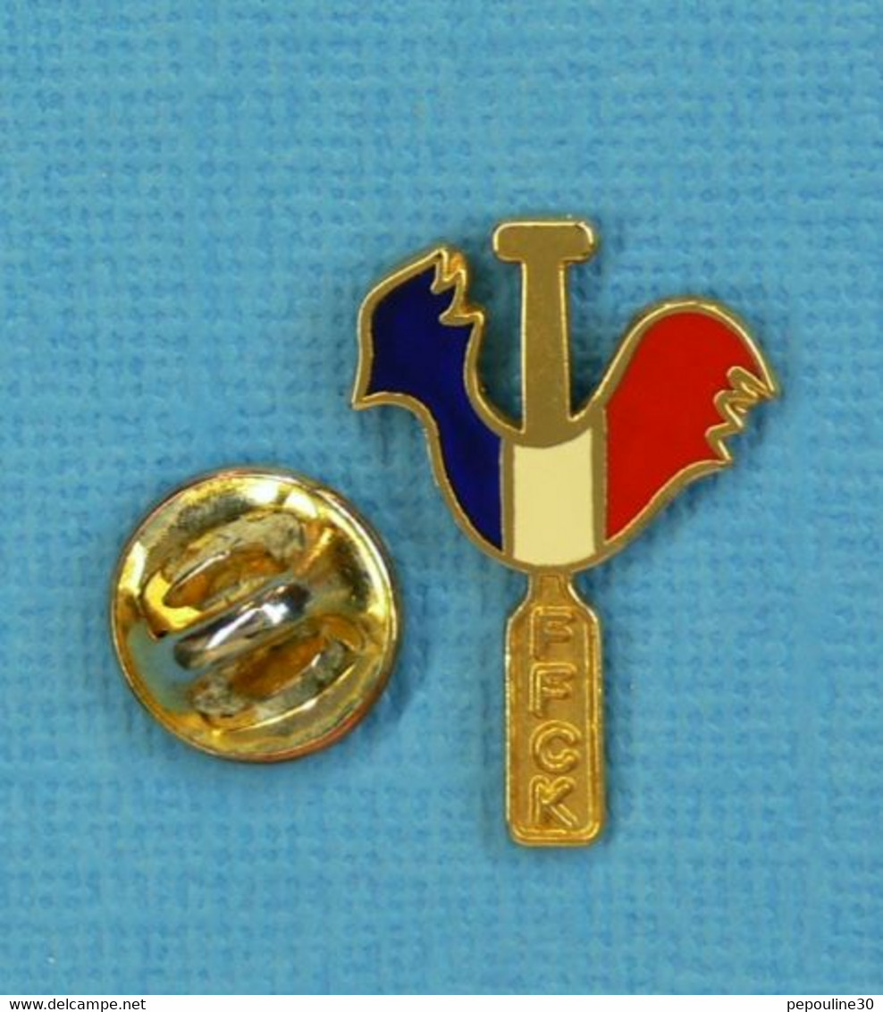 1 PIN'S // ** FFCK / COQ TRICOLORE / FÉDÉRATION FRANÇAISE DE CANOÉ-KAYAK ** - Canoë