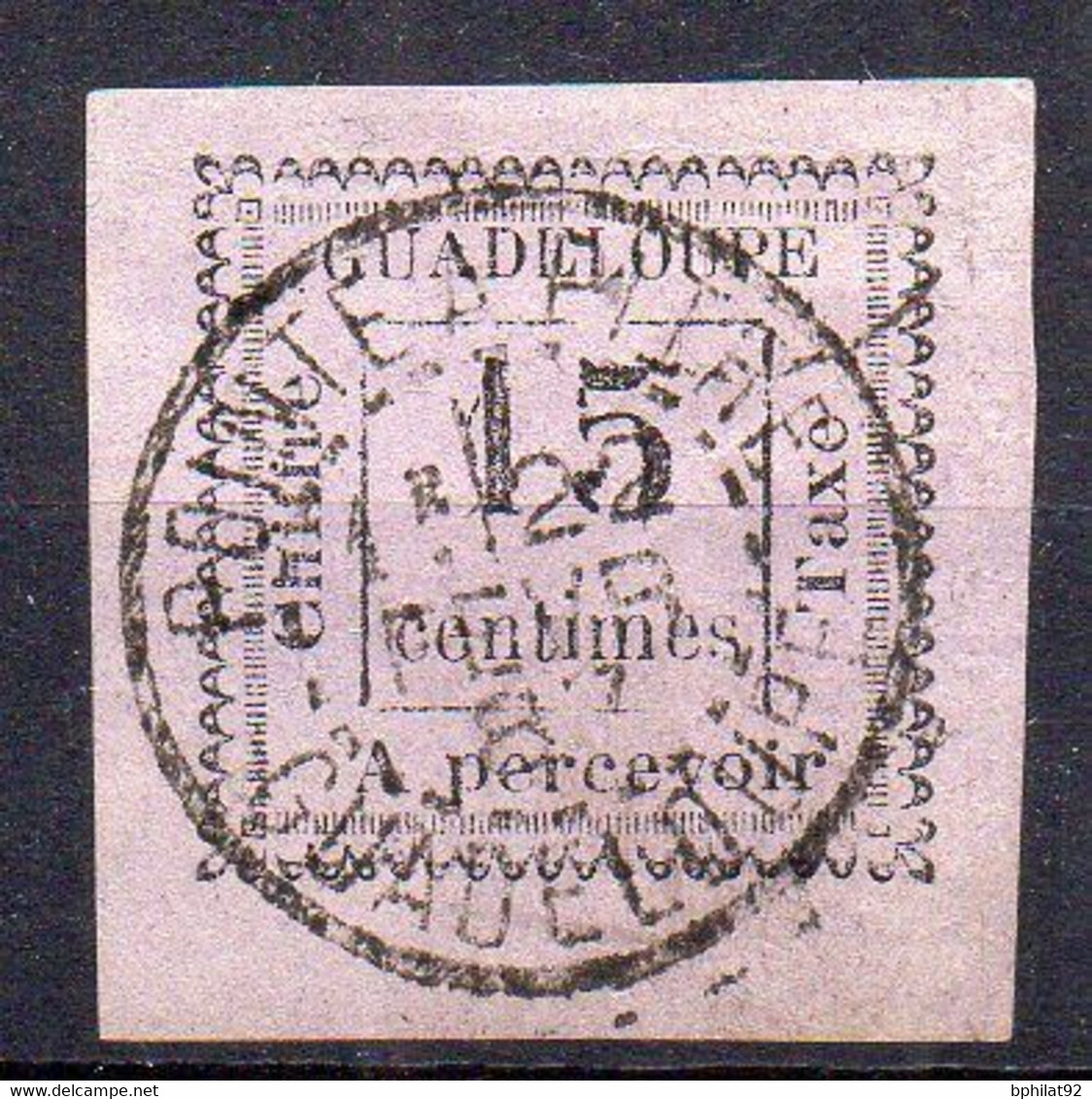 !!! GUADELOUPE, TAXE N°8 OBLITERATION SUPERBE, SIGNE BRUN ET SCHELLER - Timbres-taxe