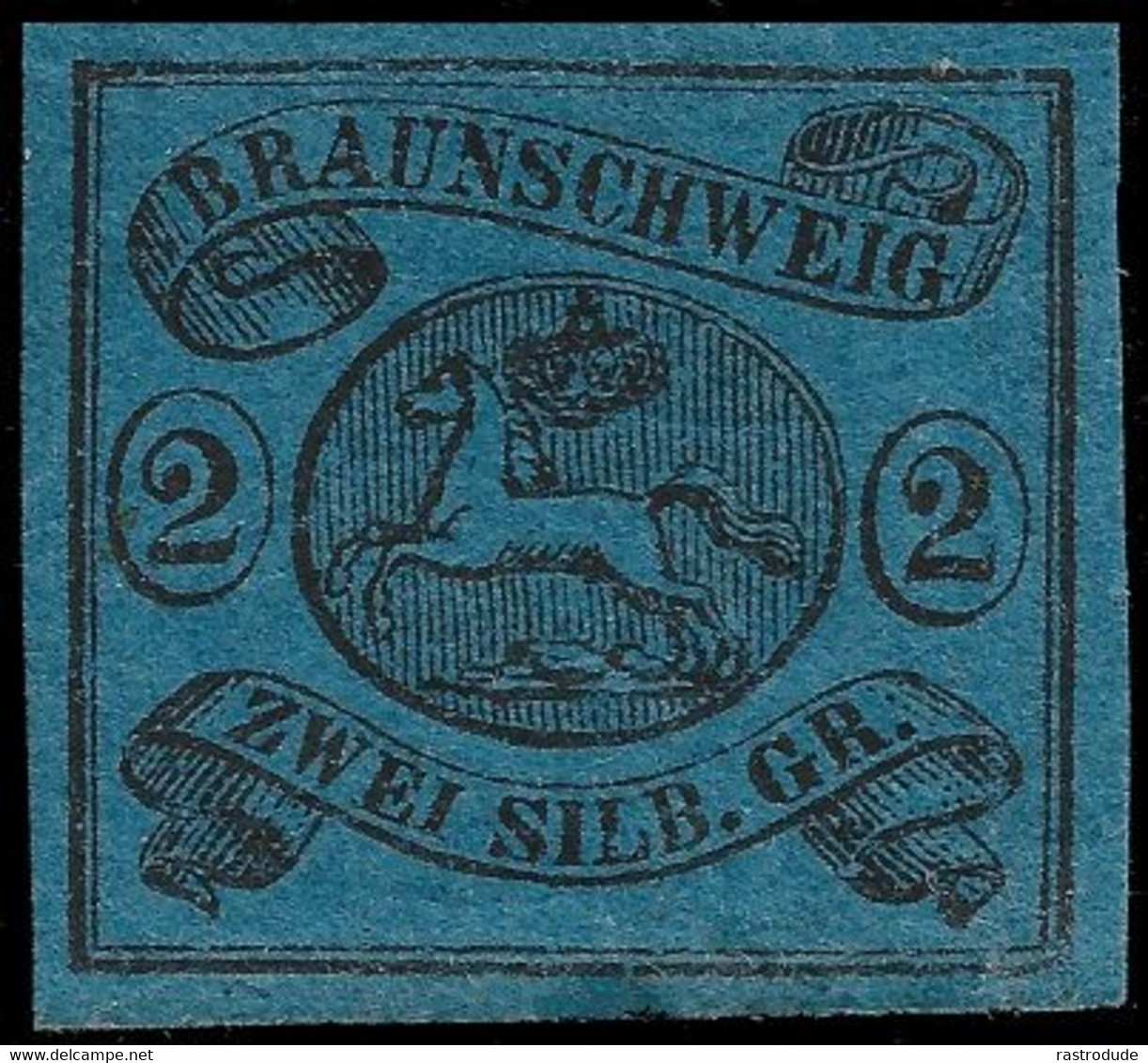 1853 BRAUNSCHWEIG 2 Sgr Mi. 7a UNGEBRAUCHTES KABINETTSTÜCK VOLLEM ORIGINALGUMMI.BEFUND WILDERBEEK BPP - Brunswick