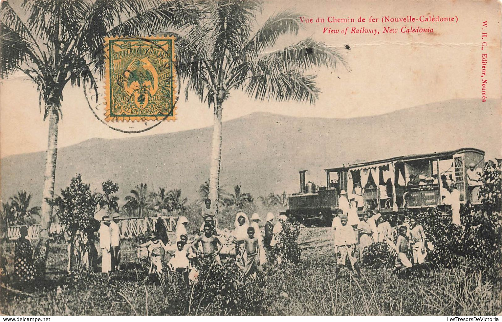 CPA NOUVELLE CALEDONIE - Vue Du Chemin De Fer - View Of Railway - W H C Editeur - Train - Animé - Nieuw-Caledonië