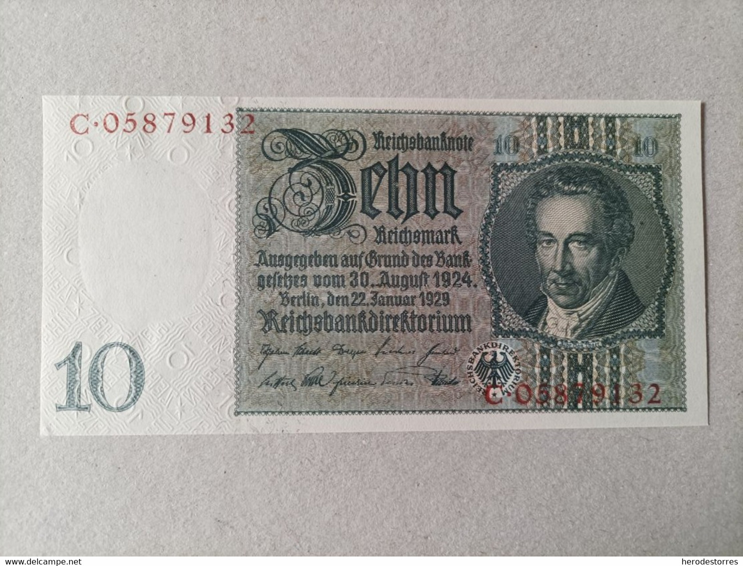 Billete De Alemania De 10 Mark, Año 1929, UNC - 10 Mark