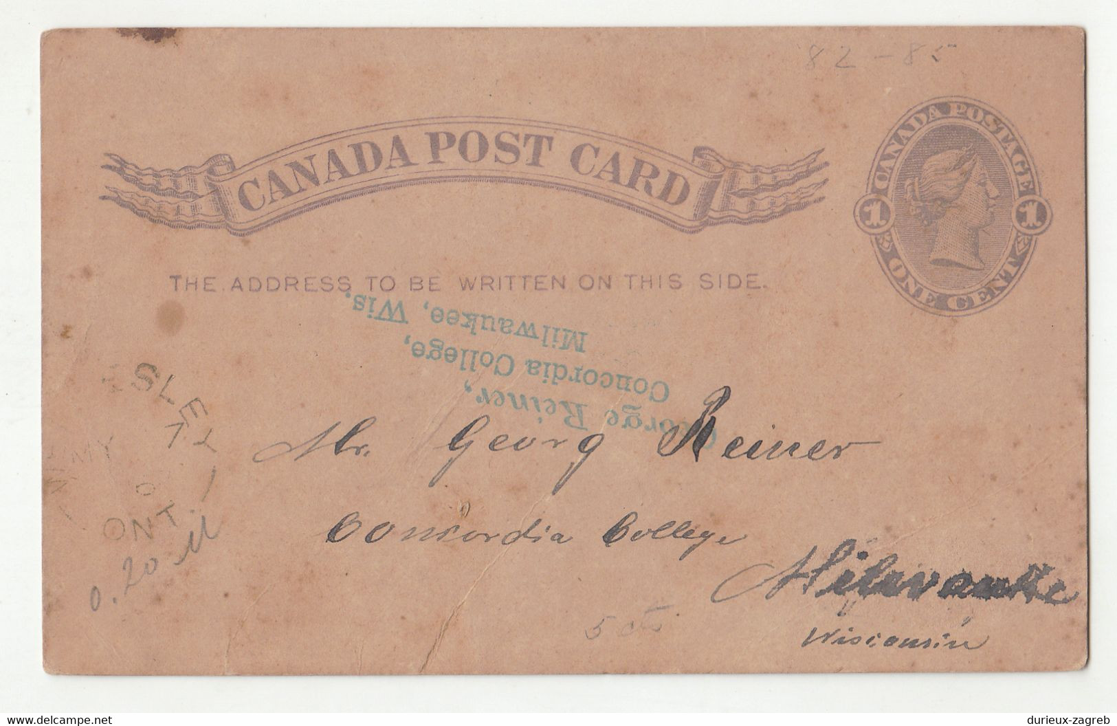 Canada QV Postal Stationery Postcard Posted? 1886 B221210 - 1860-1899 Reign Of Victoria