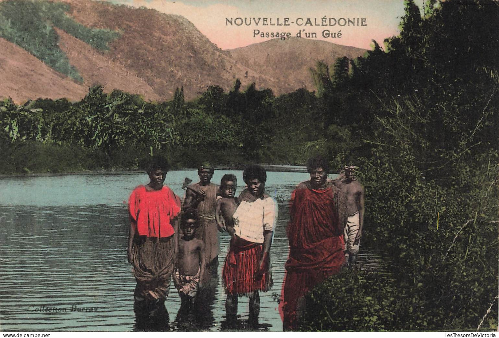 CPA NOUVELLE CALEDONIE - Passage D'un Gué - Collection Barrau - Colorisé - Nieuw-Caledonië