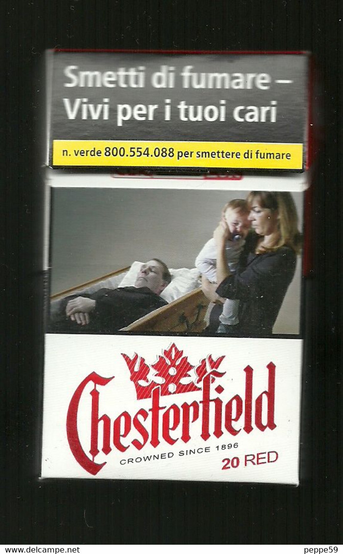 Tabacco Pacchetto Di Sigarette Italia - Chesterfield Red N.4 Da 20 Pezzi - Vuoto - Etuis à Cigarettes Vides