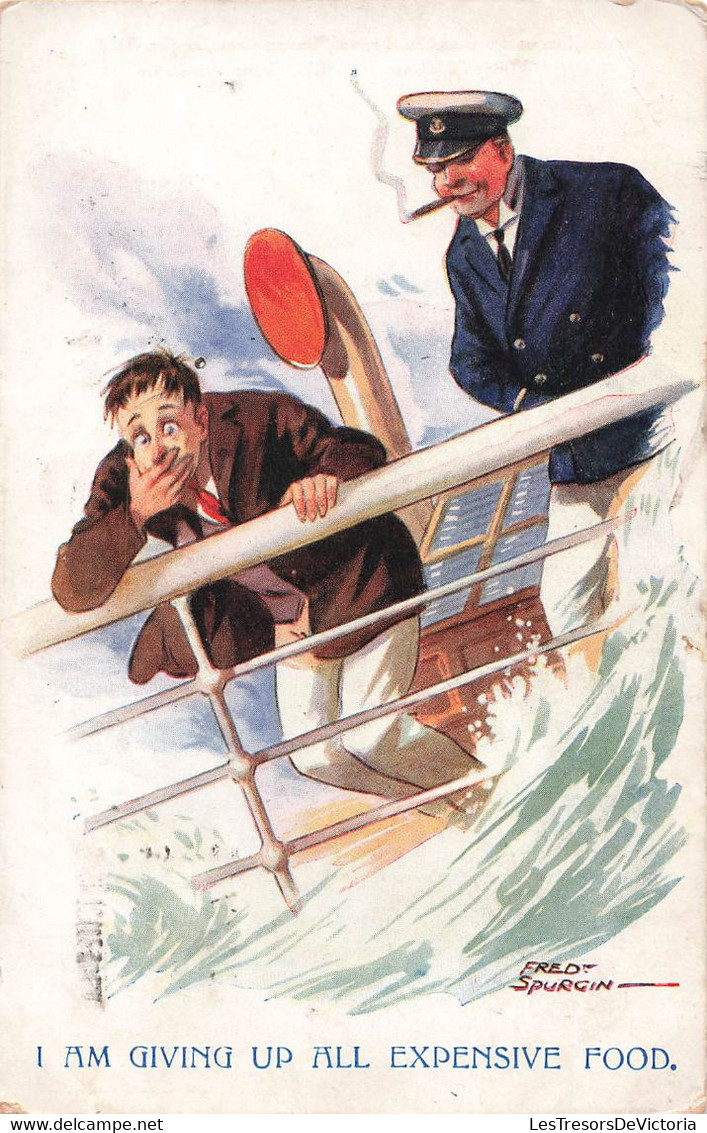 CPA Illustrateur Fred Spurgin - Croisiere - I Am Giving Up All Expensive Food - Humour - Spurgin, Fred