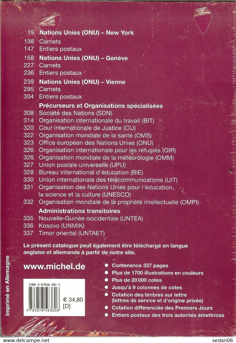 MICHEL - CATALOGUE SPECIALISE Des TIMBRES Des NATIONS UNIES 2005 (neuf) - Germany