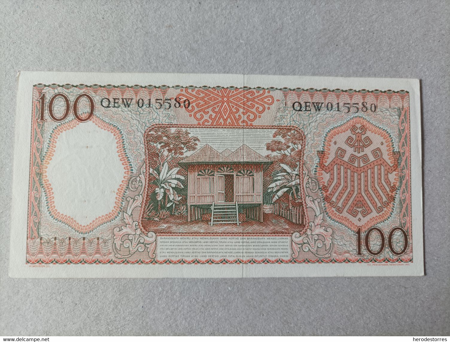 Billete De Indonesia De 100 Rupias, Año 1958, AUncirculated - Indonésie