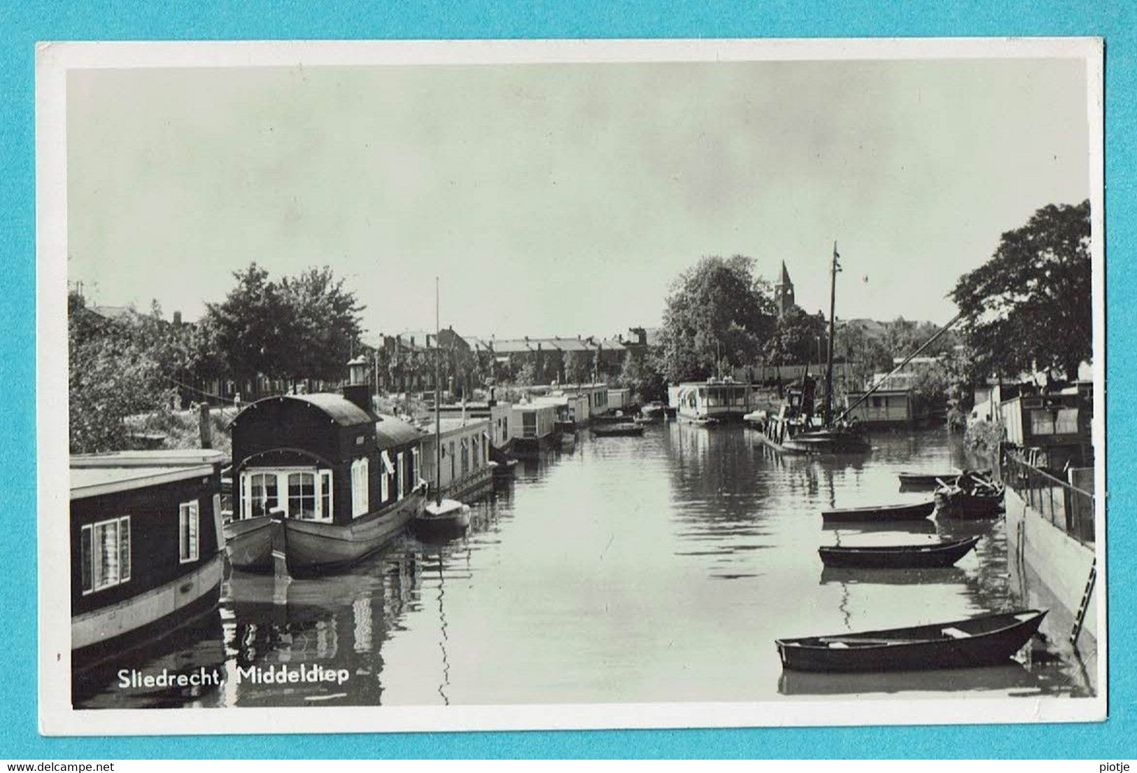 * Sliedrecht (Zuid Holland - Nederland) * (Uitg Boekhandel A. Van Wijngaarden) Middeldiep, Canal, Woonboot, Bateau - Sliedrecht