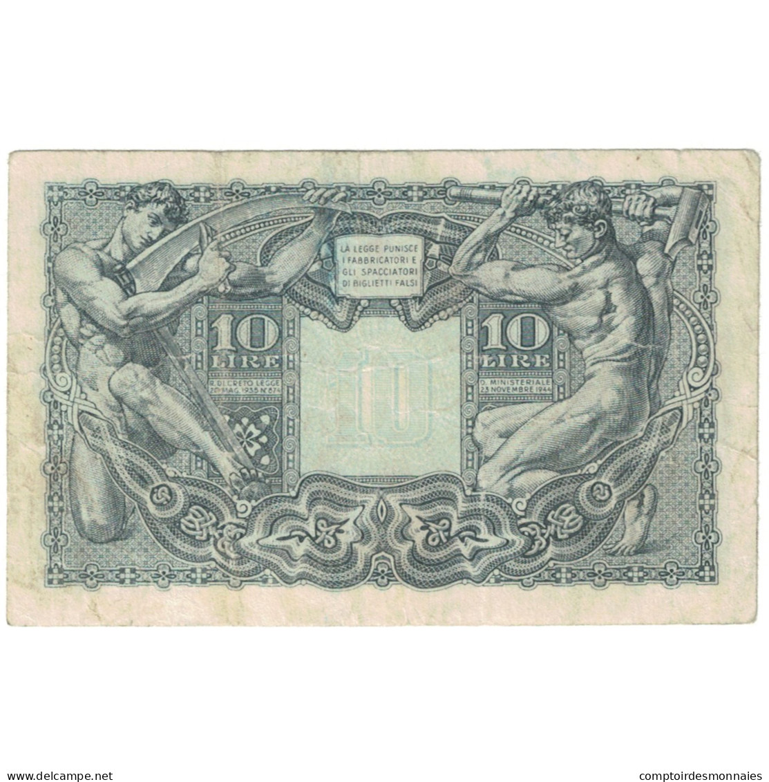 Billet, Italie, 10 Lire, KM:32c, TTB - Regno D'Italia – 10 Lire