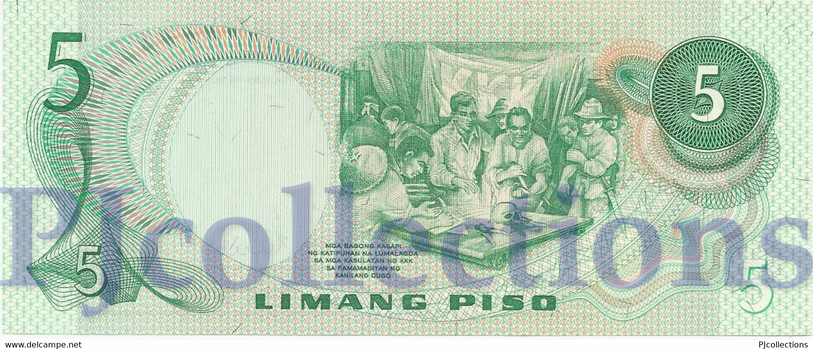 PHILIPPINES 5 PISO 1970 PICK 148 AUNC - Philippines