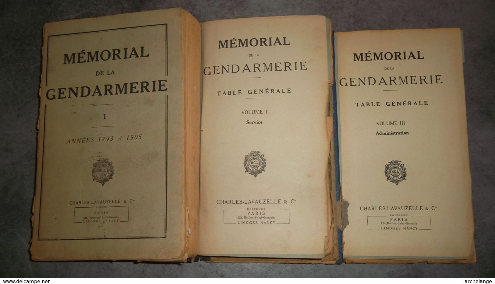 Memorial De La Gendarmerie (années 1793 A 1903 . Table Générale T2 Et Table Générale T3) - Police & Gendarmerie