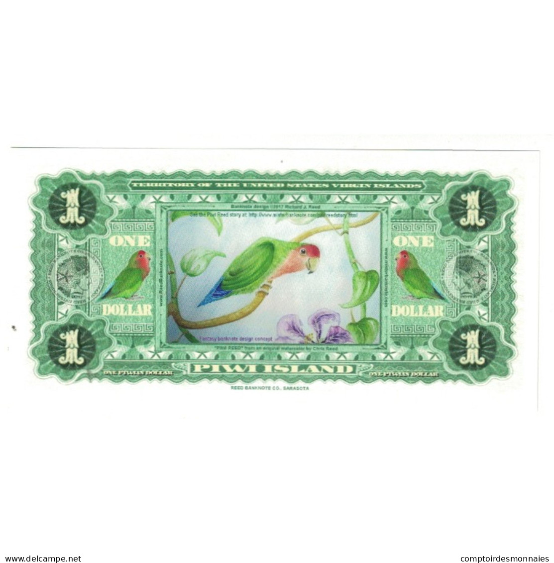 Billet, États-Unis, 1 Dollar, 2017, 2017-12-25, PIWI ISLAND, NEUF - Zu Identifizieren