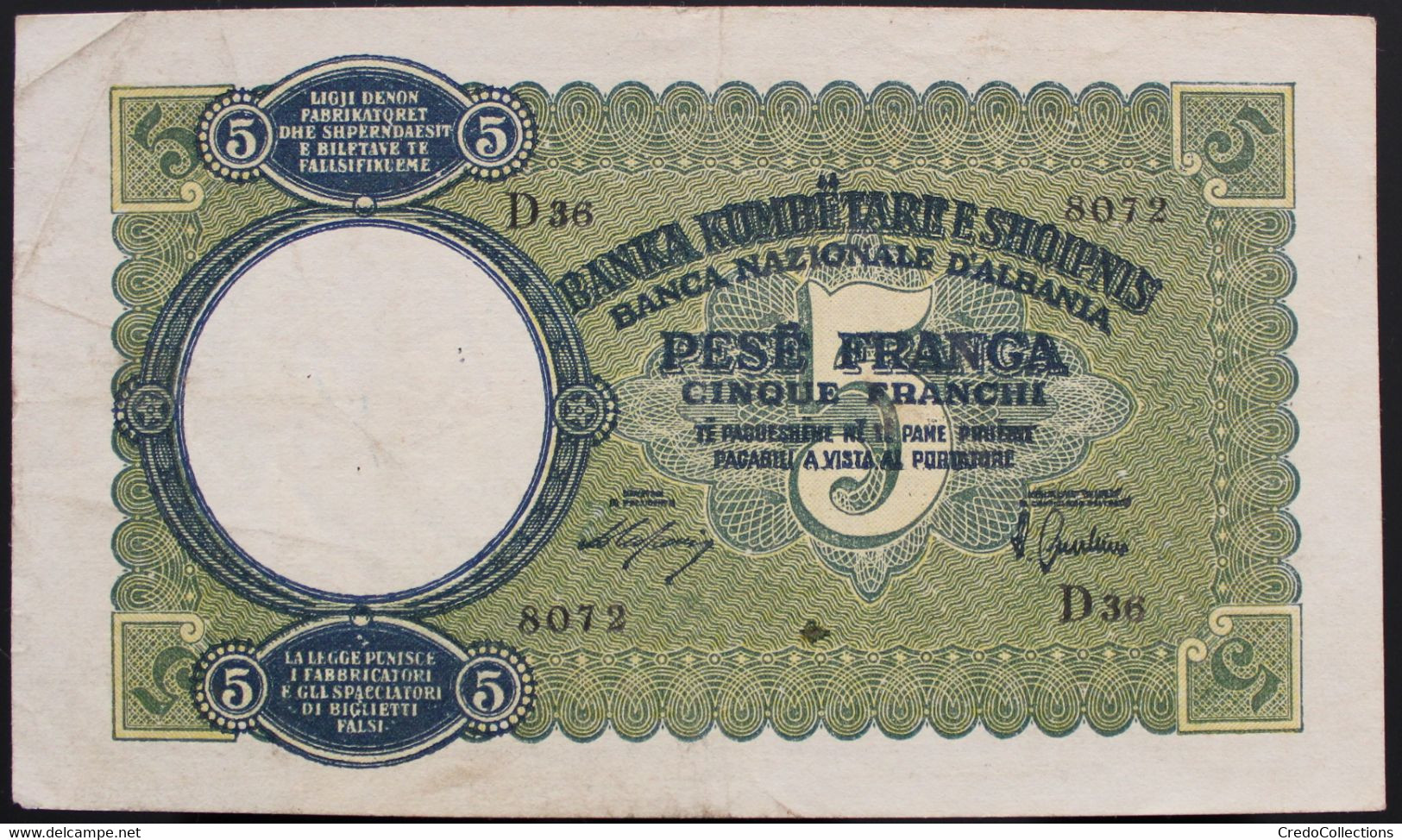 Albanie - Lot de 3 billets - 1926/1940 - B+/XF+