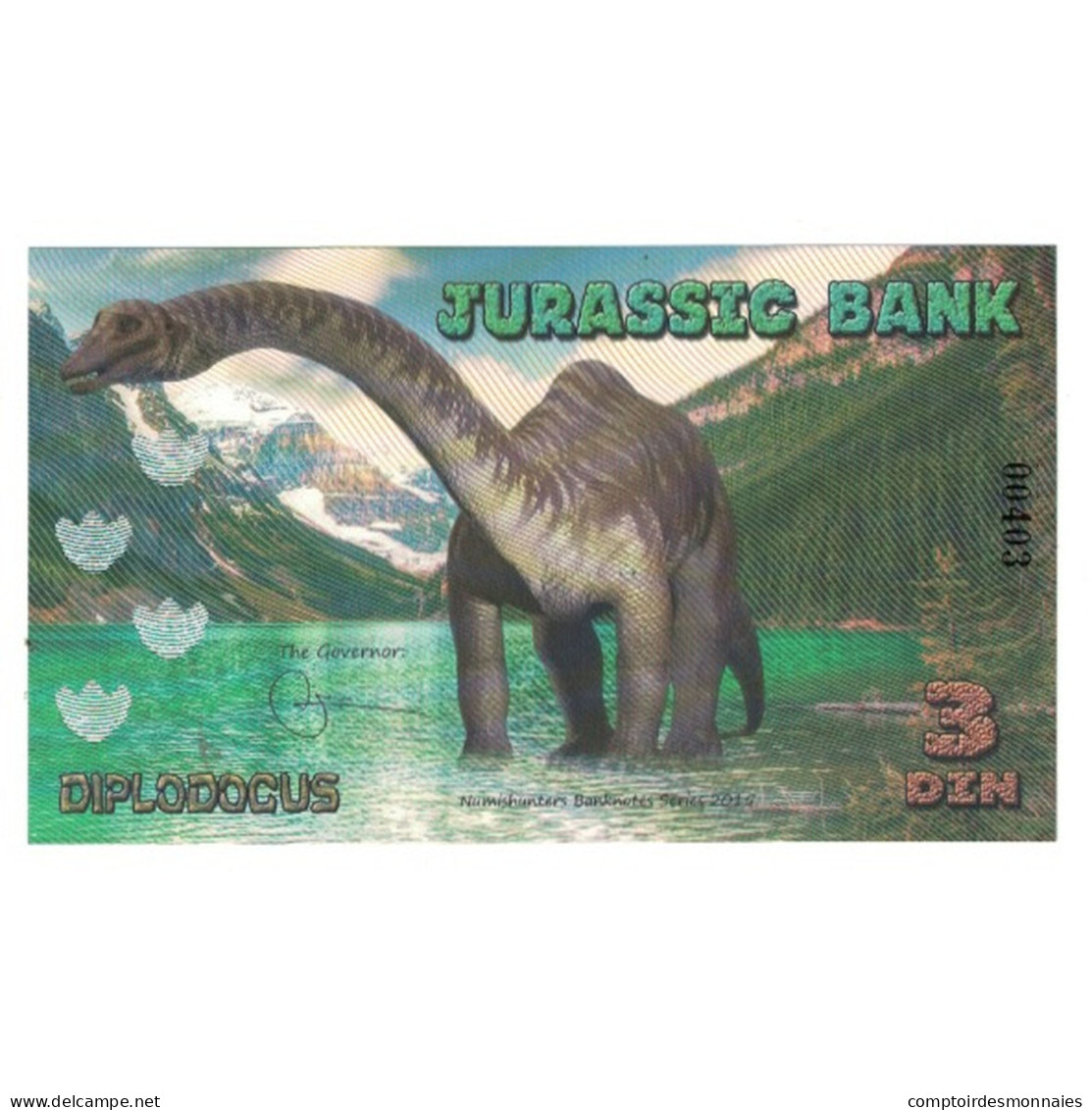 Billet, Espagne, Billet Touristique, 2015, JURASSIC BANK 3 DIN, NEUF - [ 7] Fouten & Varianten