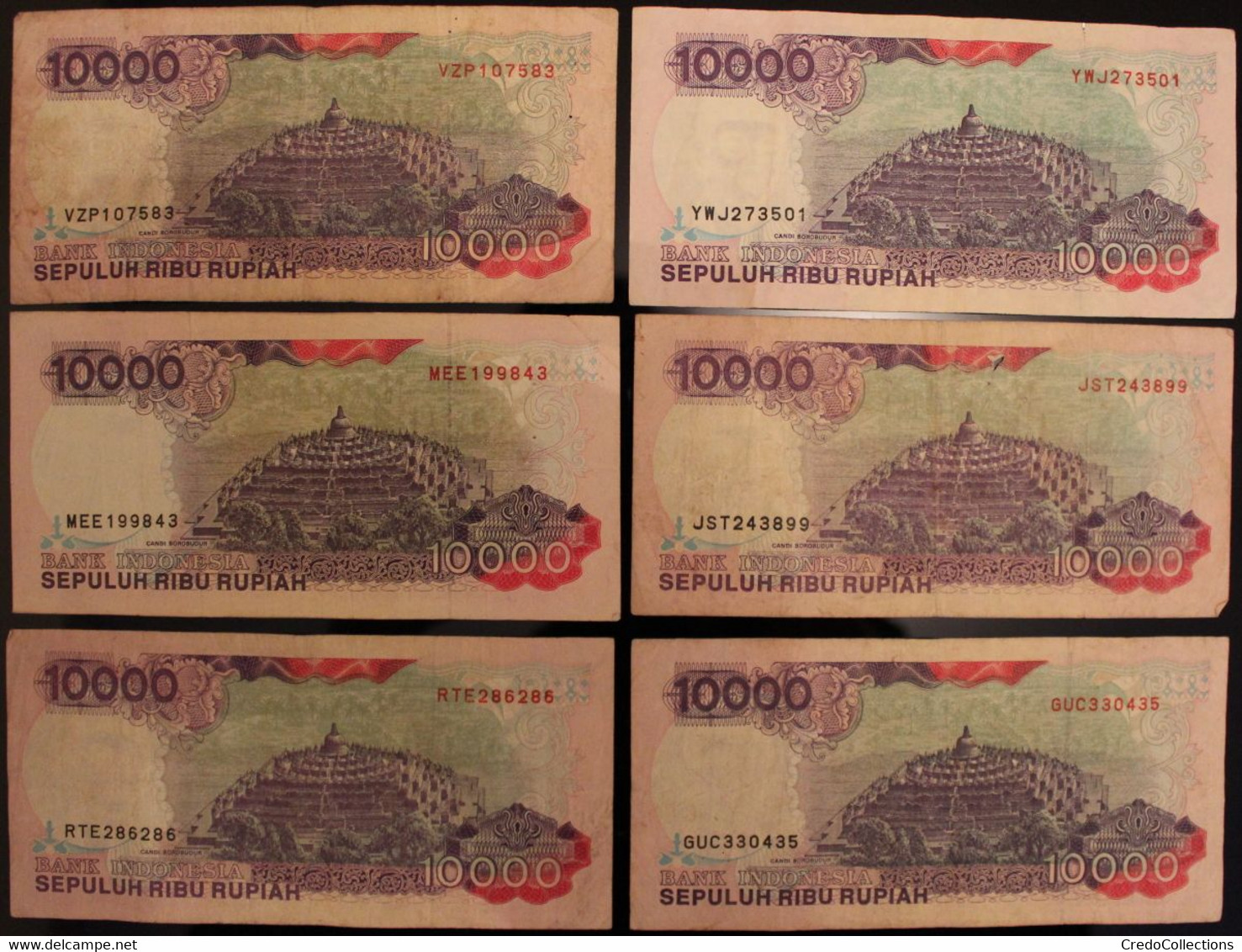 Indonésie - Lot De 10 Billets - 10000 Rupiah - état Circulé - Indonésie