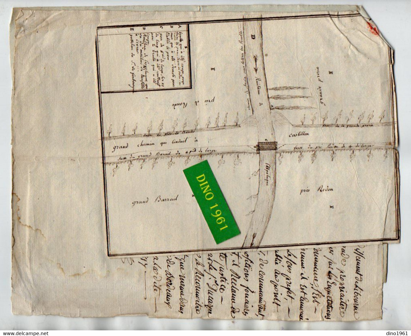 VP21.192 - SAINT PEY DE CASTETS 1817 - Plan & Lettre De Mr J.P COURNAUD De FONTBOURGADE à Mr Le Sous Préfet De LIBOURNE - Manuscrits