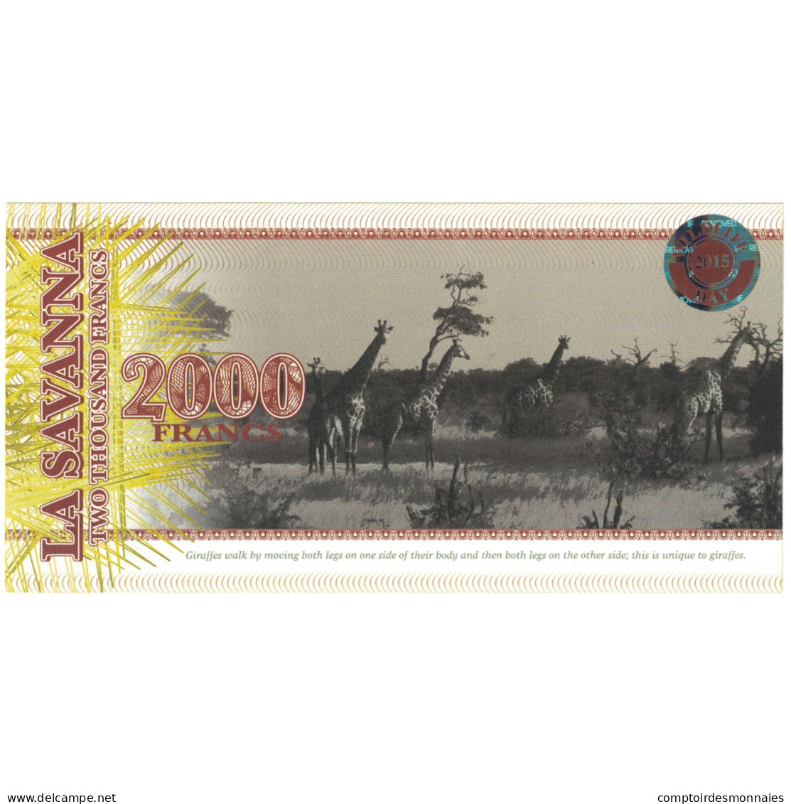 Billet, France, 2000 Francs, JURASSIC BANK 35 DIN, NEUF - [ 7] Fehldrucke
