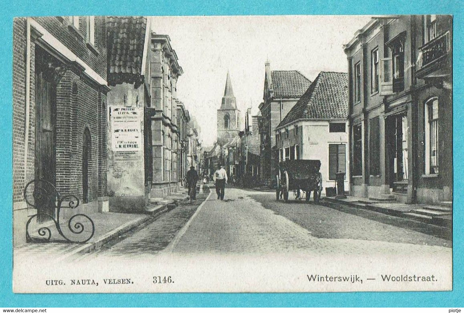 * Winterswijk (Gelderland - Nederland) * (Uitg Nauta Velsen 3146) Wooldstraat, Kerk, église, Animée, Old, Rare - Winterswijk