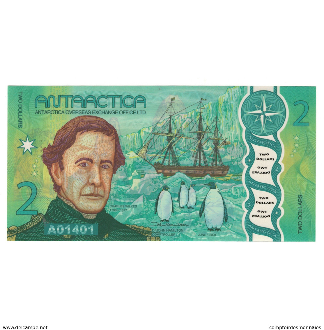 Billet, Antartique, 2 Dollars, 2020, 2020-06-01, NEUF - Otros – América