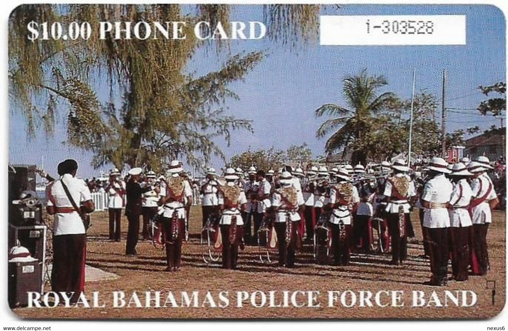 Bahamas - Batelco - Police Band, 1994, Gem1B Not Symm. Red, CN. Black In White Rectangle, NO Transp. Moreno, 5$, Mint - Bahamas