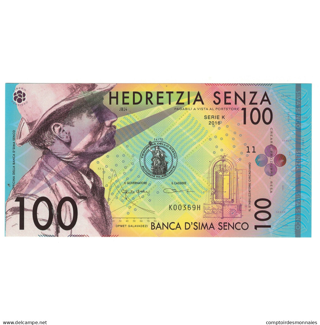 Billet, Italie, Billet Touristique, 2016, 100 SENZA, NEUF - [ 8] Falsi & Saggi