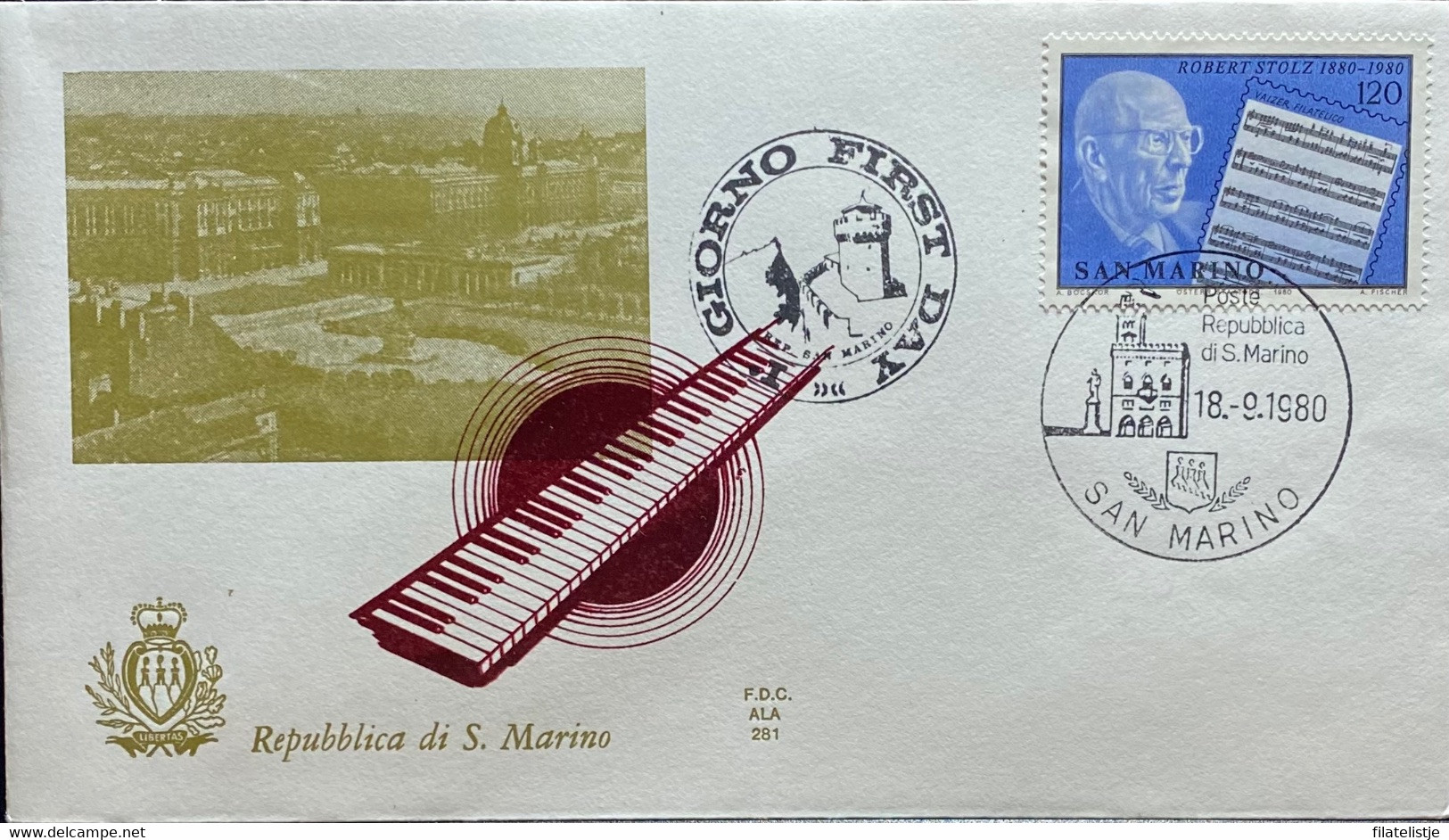 San Marino FDC Zegelnrs 1219  Uit 1980 - FDC