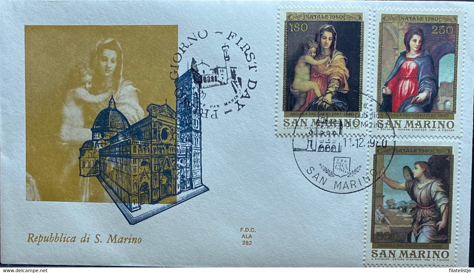 San Marino FDC Zegelnrs 1222 - 1224  Uit 1980 - FDC