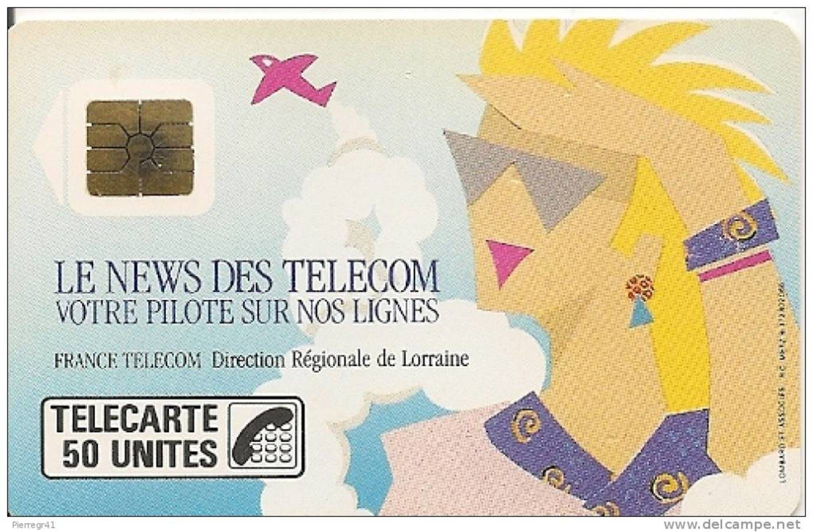 CARTE^-PUBLIC-F80-50U-SO2- 06/89-NEWS  LORRAINE-UTILISE-TBE 4 Pe N°2237 -COTE 50€ - 1989