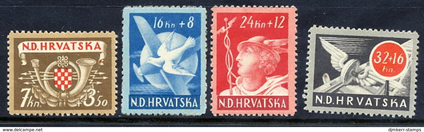 CROATIA 1944 Postal Employees Set MNH / **.  Michel 150-53 - Kroatië