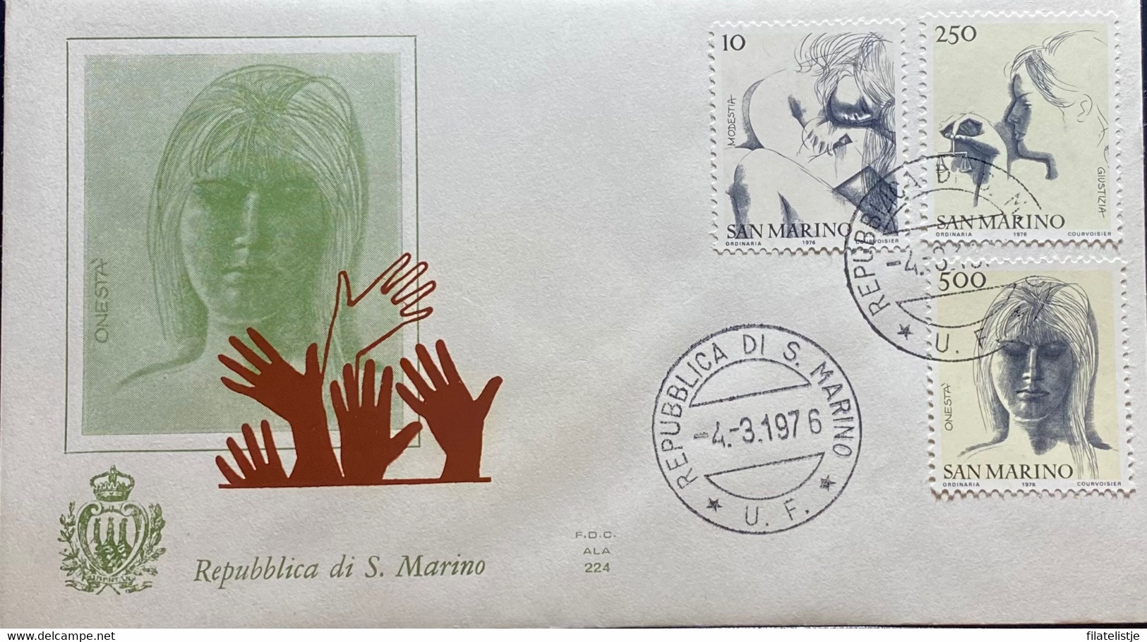 San Marino FDC Zegelnrs 1105 - 1114 Uit 1976 - FDC