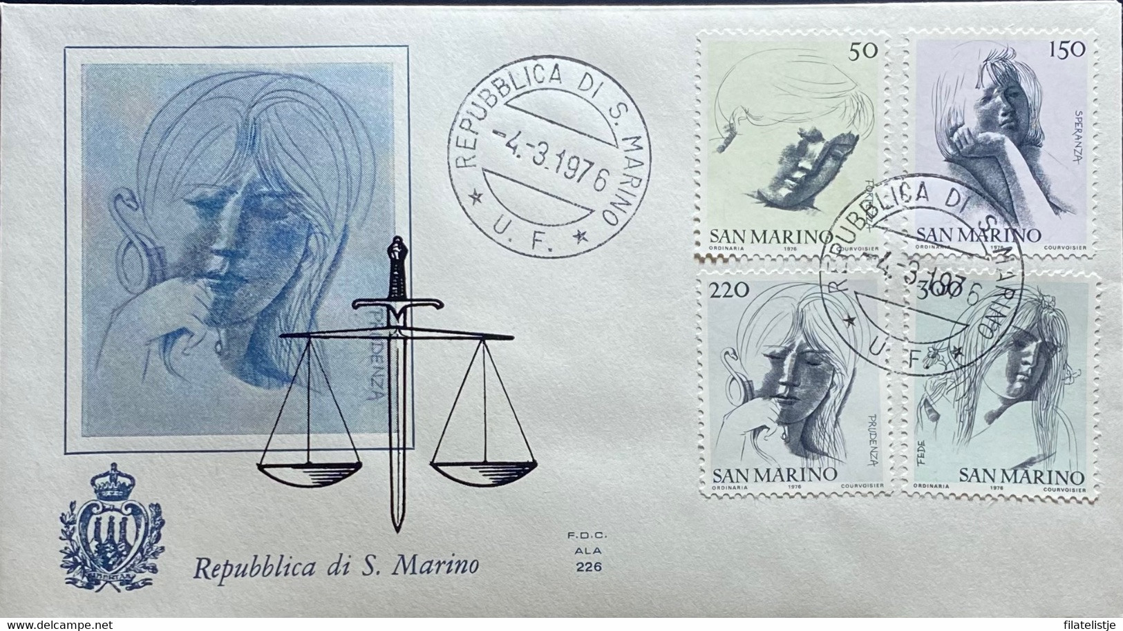 San Marino FDC Zegelnrs 1105 - 1114 Uit 1976 - FDC