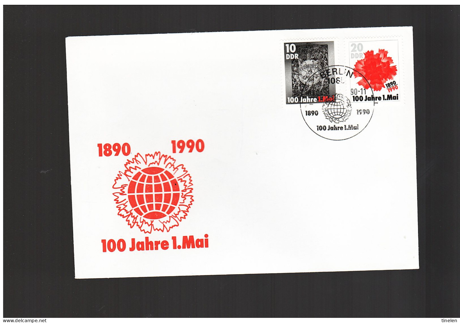 DDR - 3 4 1990 FDC 100° DELLA FESTIVITA' DEL 1° MAGGIO - 1981-1990