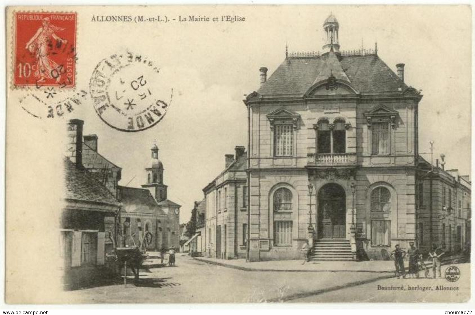 (49) 001, Allonnes, Beaufumé, La Mairie Et L'Eglise, Attention état !!! - Allonnes