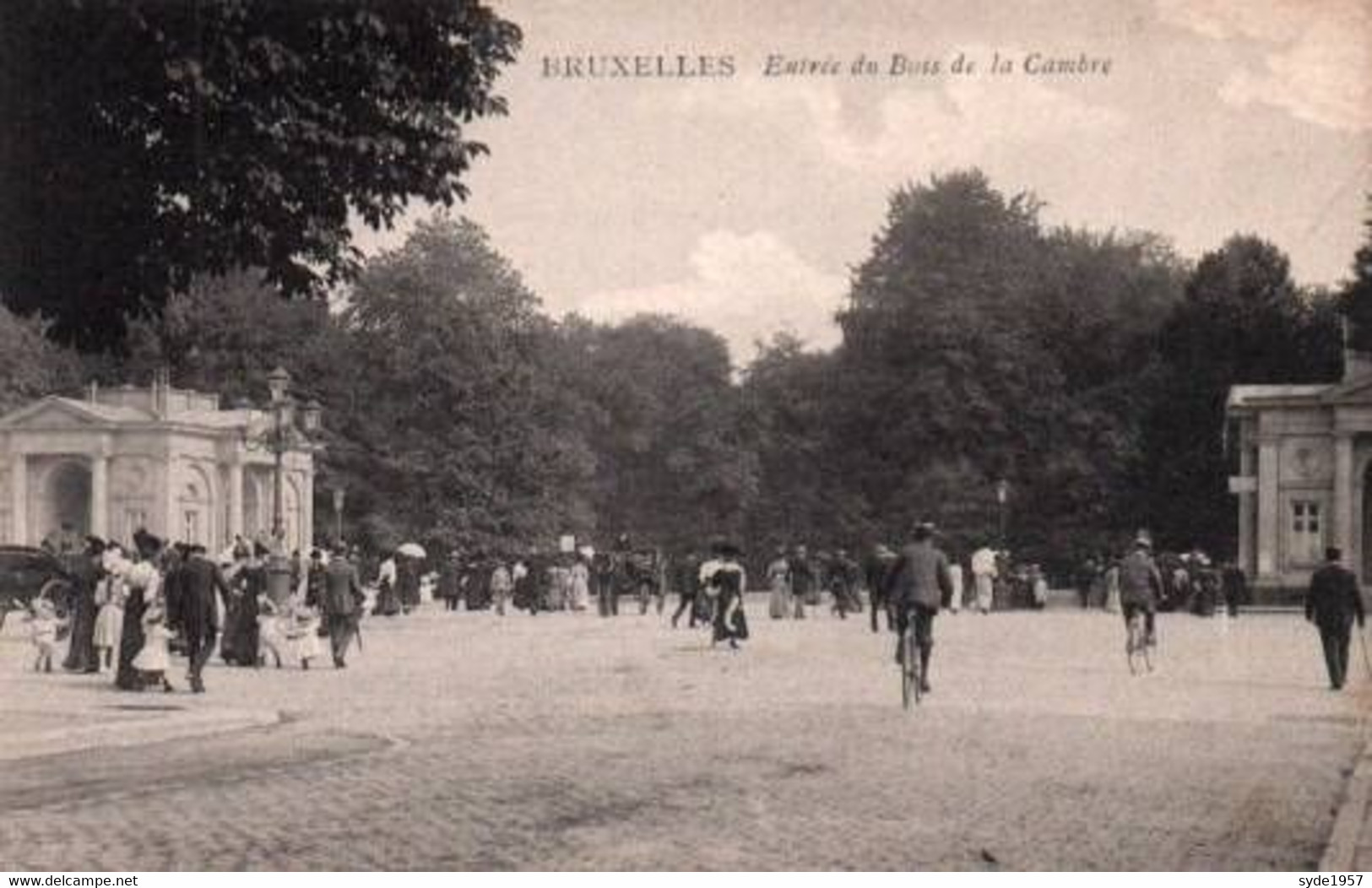 Bruxelles : Entrée Du Bois De La Cambre Début 1900, Très Animée - Forêts, Parcs, Jardins