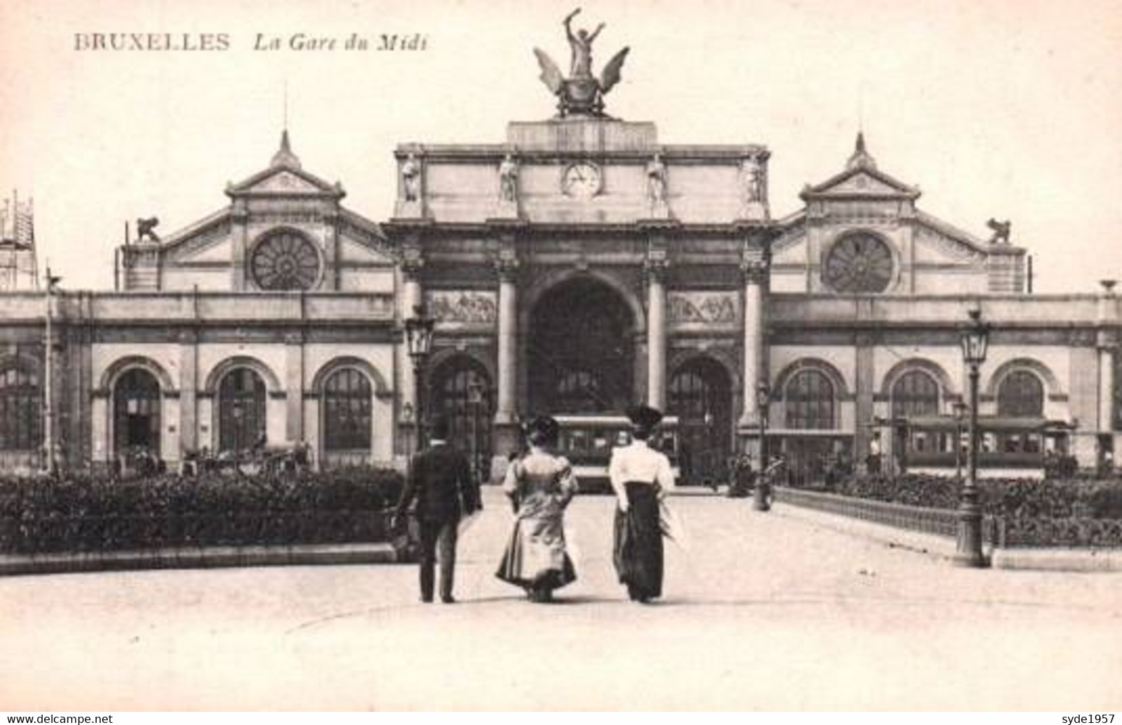 Bruxelles : Gare Du Midi Début 1900, Animée - Chemins De Fer, Gares