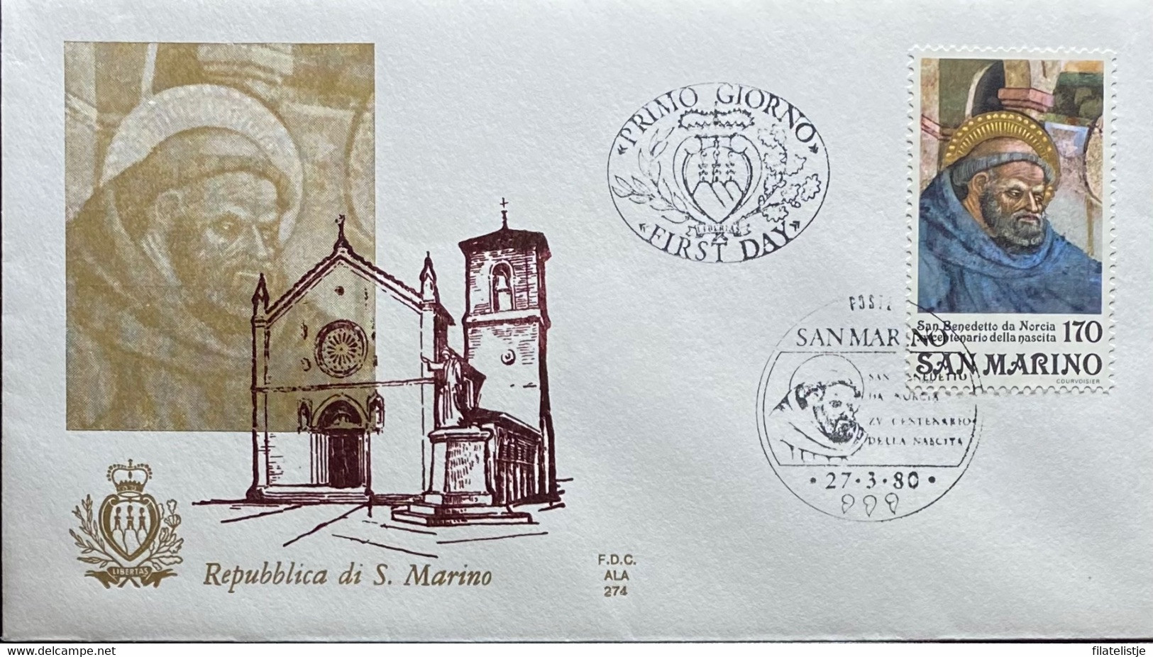 San Marino FDC Zegelnrs 1205 Uit 1980 - FDC