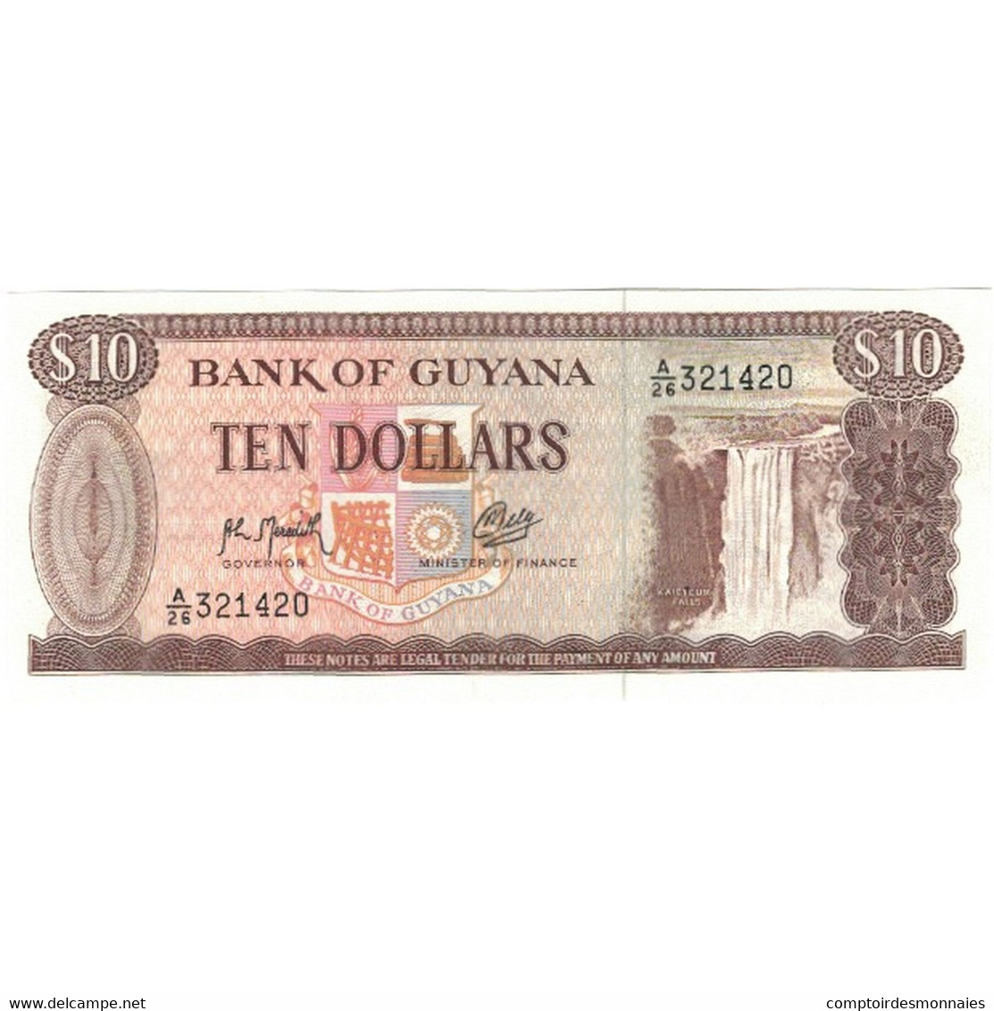 Billet, Guyana, 10 Dollars, Undated (1996), KM:23d, NEUF - Guyana