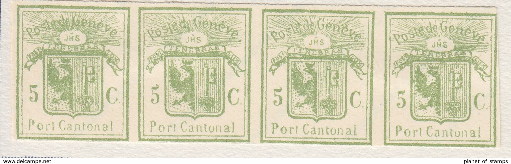 SCHWEIZ - Kanton Genf "DOPPELGENF" Und Kl. & Gr. Wappen Als Fournier-Fälschungen. - 1843-1852 Federal & Cantonal Stamps